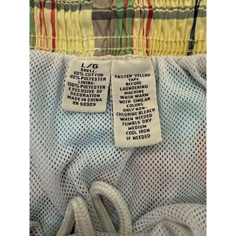 Daniel Cremieux Beachwear Men's Blue Plaid Swimsuit Swim Trunks Size‎ Large